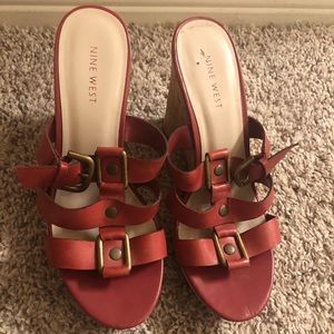 Nine West strappy wedge heels
